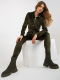 Khaki Two-Piece Velour Set with Pants