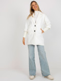 Ecru Women's Coat with Pockets OCH BELLA