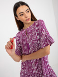 Purple Boho Dress with Patterns in Viscose SUBLEVEL