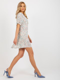White Loose Floral Dress with Ruffle SUBLEVEL