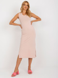 Light Pink Sleeveless Midi Dress OCH BELLA