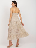 Beige Lace Dress with Ruffle OCH BELLA