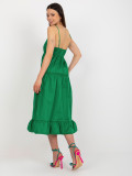 Green Flared Dress with Ruffle OCH BELLA
