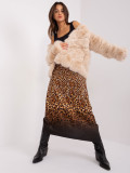 Beige Transitional Fur Jacket with Lining