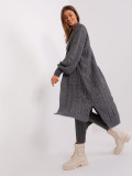 Dark Gray Cardigan with Puff Sleeves