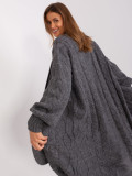 Dark Gray Cardigan with Puff Sleeves