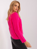 Dark Pink Cardigan with Braids