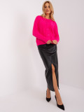 Dark Pink Cardigan with Braids