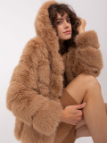 Camel Fur Transitional Jacket with Hood