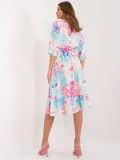 Light Blue Midi Dress with 3/4 Sleeves