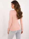 Stylish Pink Sweater with Long Sleeves