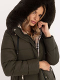Women's Khaki Winter Jacket with Hood