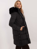 Women's Black Winter Jacket with Hood
