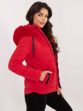 Comfortable Red Winter Jacket with Hood