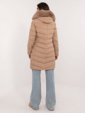 Beige Winter Jacket with Hood