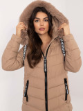 Beige Winter Jacket with Hood