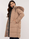 Beige Winter Jacket with Hood