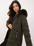 Women's Khaki Winter Jacket with Hood