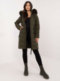 Women's Khaki Winter Jacket with Hood