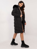 Women's Black Winter Jacket with Hood