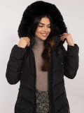 Women's Black Winter Jacket with Hood