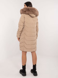 Beige Winter Jacket with Hood