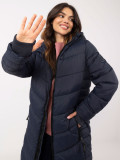 Women's Quilted Coat in Navy Blue