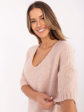 Stylish Pink Sweater with Short Sleeves