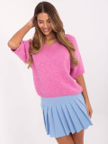 Pink Short Sleeve Sweater