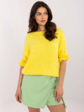 Yellow Sweater with 3/4 Sleeves