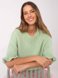 Pistachio Sweater with 3/4 Sleeves