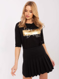 Stylish Black Blouse with 3/4 Sleeves