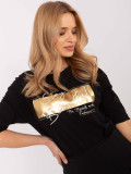 Stylish Black Blouse with 3/4 Sleeves