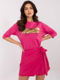 Stylish Fuchsia Blouse with 3/4 Sleeves