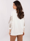 Elegant Ecru Blouse with 3/4 Sleeves