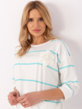 Stylish Mint Green Blouse with 3/4 Sleeves