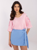 Floral Sweater in Light Pink