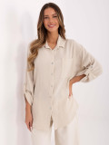 Beige Women's Long Sleeve Shirt