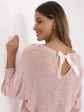 Elegant Pink Sweater with 3/4 Sleeves