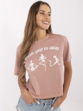 RUE PARIS Pink T-Shirt with Print
