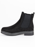 Black suede-effect ankle boots