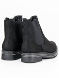 Black suede-effect ankle boots