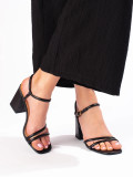 Black Women's Sandals with Wide Heel Vinceza