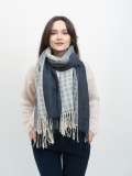 Blue-grey patterned scarf