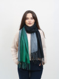 Colourful woolen winter scarf green/blue