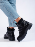 Black lace-up shoes made of eco-leather