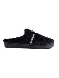 Black slippers with a bow