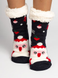 Women's warm socks SANTA dark blue