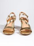 Elegant Gold Heeled Sandals
