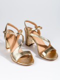 Elegant Gold Heeled Sandals